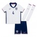 Camisa de Futebol Inglaterra Declan Rice #4 Equipamento Principal Infantil Europeu 2024 Manga Curta (+ Calças curtas)